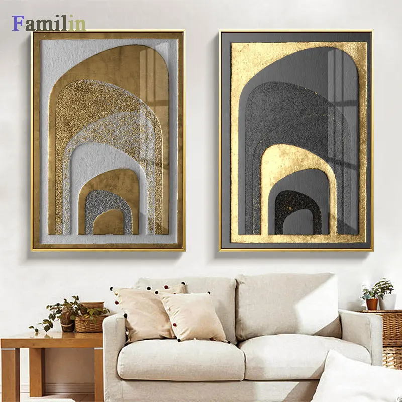 

Abstract Gold Black Luxury Nordic Canvas Art Painting Home Decor Wall Art Retro Print Living Room Vintage Minimalist Picture