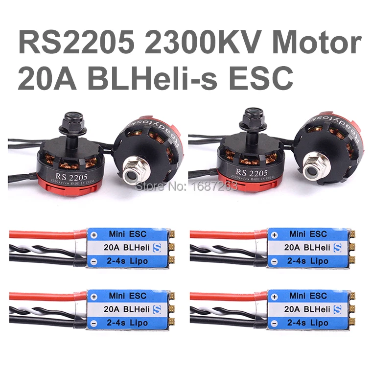 Мини blheli-S 20A ESC OPTO + RS2205 2205 CW CCW 2300KV бесщеточный двигатель для FPV гоночного дрона Martian
