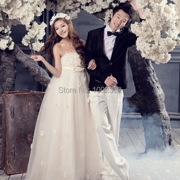 Новинка 2016 в наличии искусственное Цветочное платье для беременных свадебное