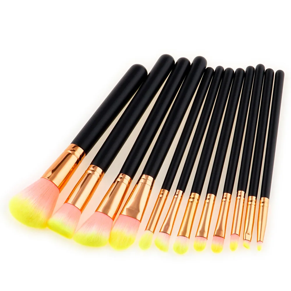 12 шт. Профессиональный набор кистей для макияжа пудра тени век подводка глаз