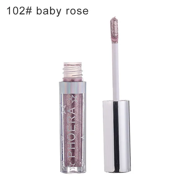 102 Baby Rose PHOERA жидкие тени для век Палитра металлик водянистые блестящие тени для век блестящие прочные перламутровые сверкающие Сияющие Fallout макияж TSLM2 - Цвет: 102 Baby Rose