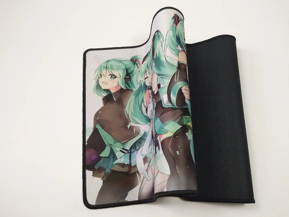 Коврик для мыши Yuzuoan anime Hatsune Miku оверлок 70x40 см игровой коврик геймер Клавиатура