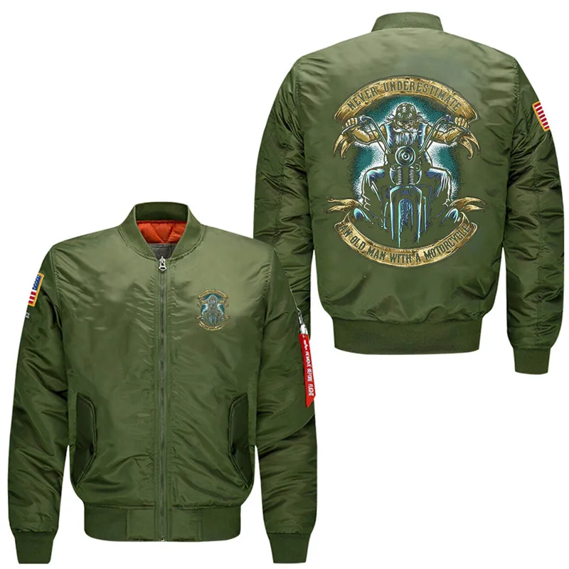 Мужская летная Куртка бомбер 10 Duong An Old Man с велосипедом|bomber flight jackets|flight jacketmen bomber |