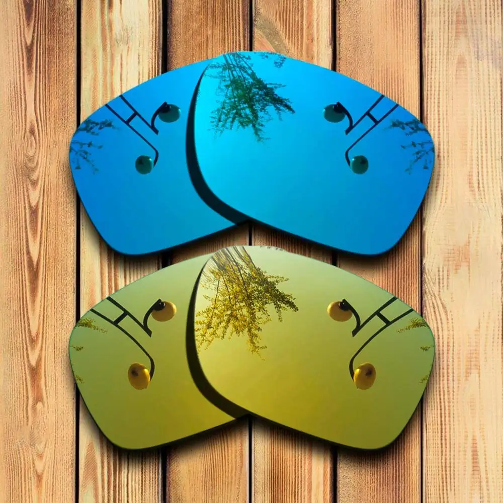 Blue-Yellow Mirrored 2 пары точно вырезанные поляризованные Сменные линзы для солнцезащитных очков Оукли Холбрук-много цветов - Цвет линз: Blue-Yellow Mirrored