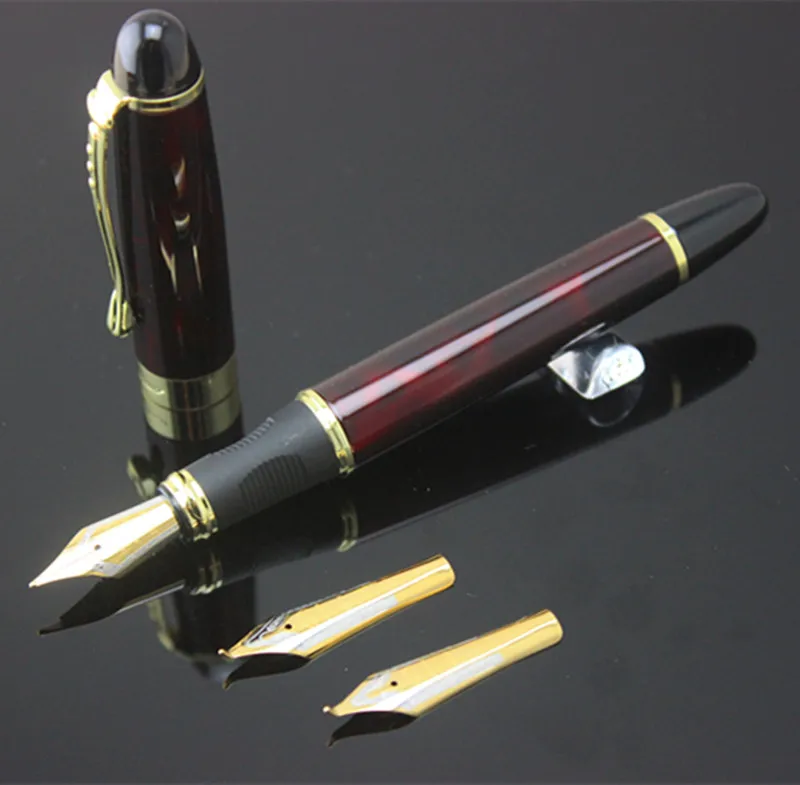Перьевая ручка JINHAO X450 перьевая для письма с красным льдом средней длины