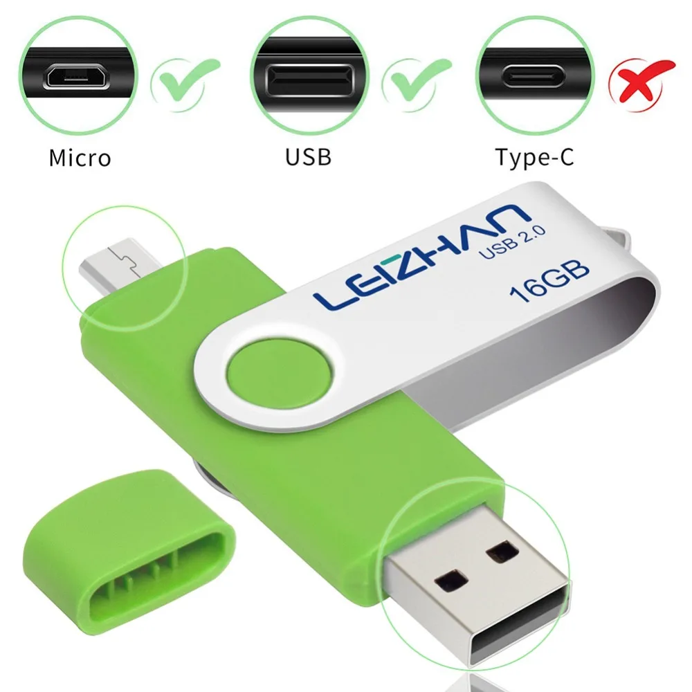 LEIZHAN USB флэш-накопитель 128 ГБ 64 32 16 8 4 Гб карта памяти для мобильного телефона micro phone