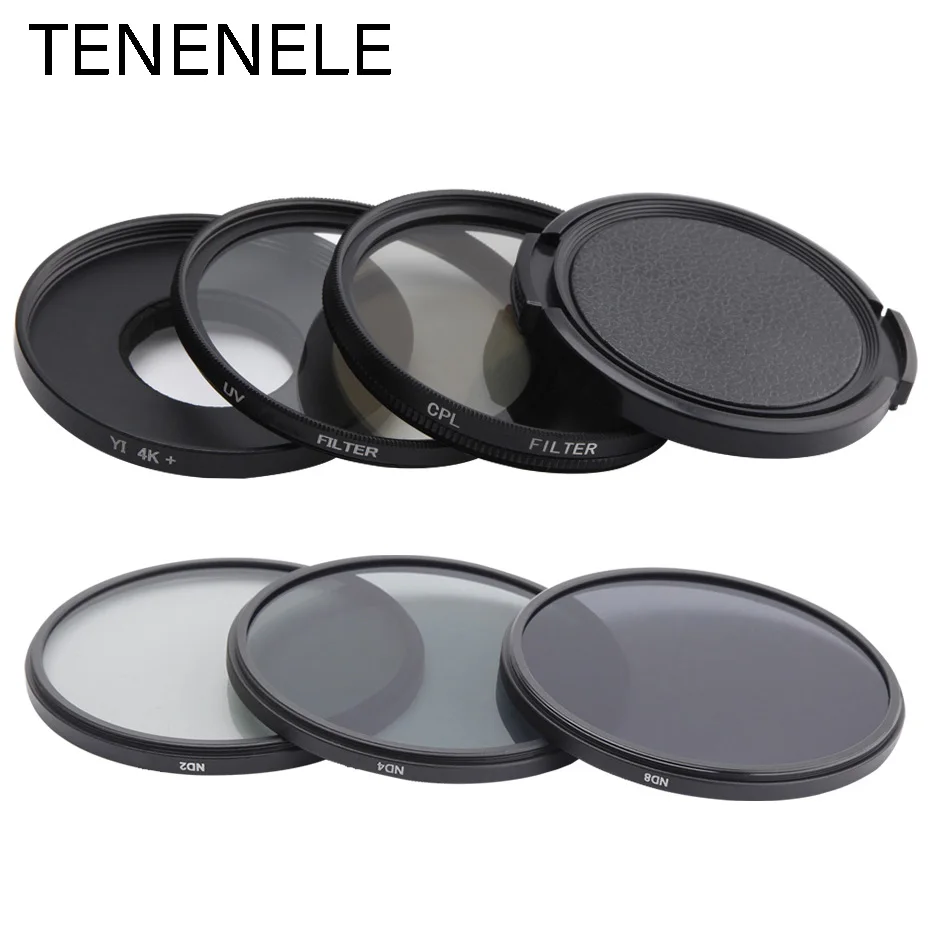 TENENELE для Yi 4 K Lite действие Камера фильтр CPL/UV/ND2 8 12.5X макро объектив Фильтры Комплект
