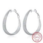 Женские серьги-кольца Lekani, модные серьги из стерлингового серебра 925 пробы с полым дизайном