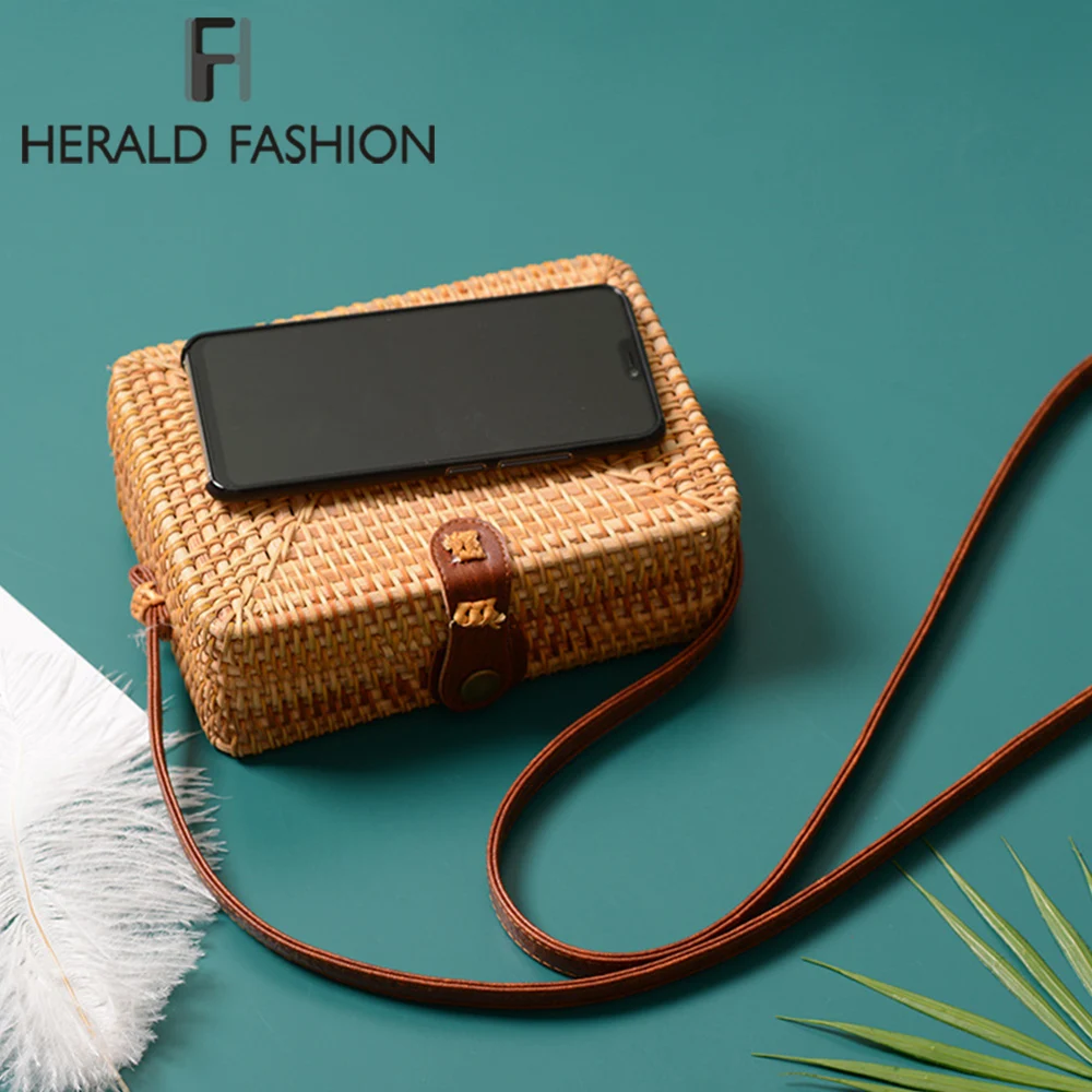 Herald Fashion Новые круглые соломенные сумки для женщин летняя плетеная пляжная сумка