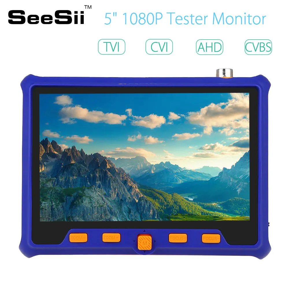Тестер видеонаблюдения SEESII 4 в 1 5800 дюйма 2 Мп 5 дюймов ЖК дисплей 12 В HD TVI CVI AHD VGA