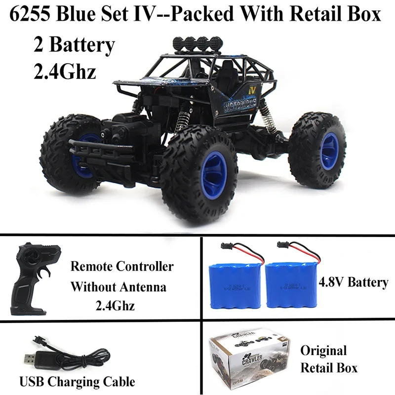 Blue-Set-4 1:18 машинка на радиоуправлении 4WD 2,4 Ghz Рок Гусеничный пульт дистанционного управления игрушки машины на радиоуправлении игрушки для детей 8888 - Цвет: Blue-Set-4