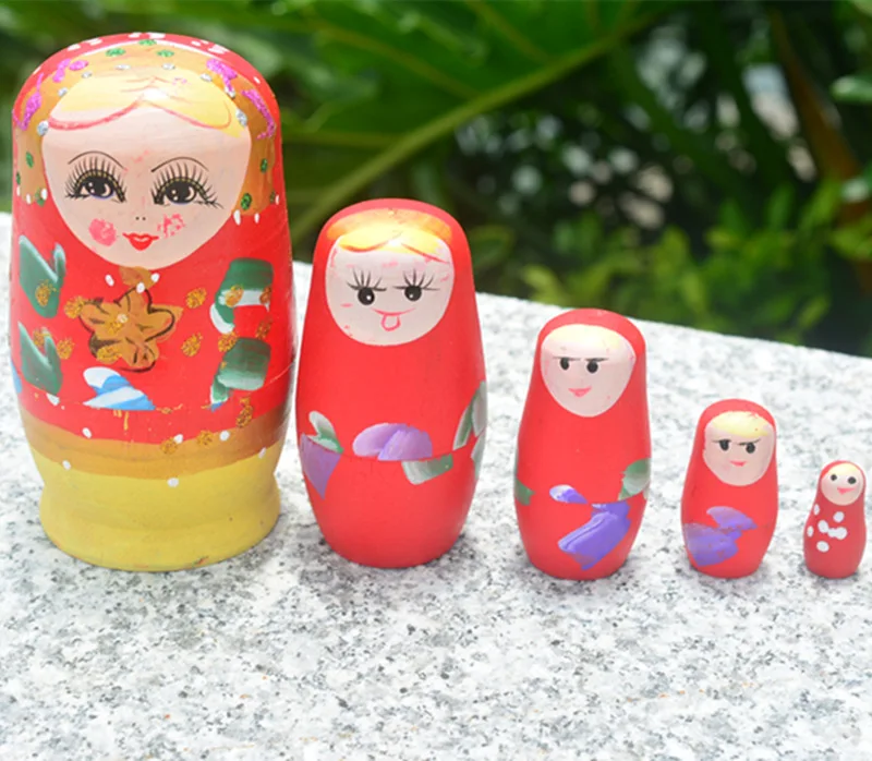 5 шт. новинка Русская Матрешка деревянная матрешка набор ручная роспись Декор
