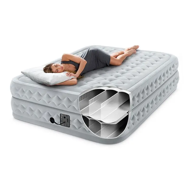 Intex Dura-beam superme air-flow двухслойная воздушная кровать повышенная надувная кровать queen с встроенным электрическим насосом, AC 220 V