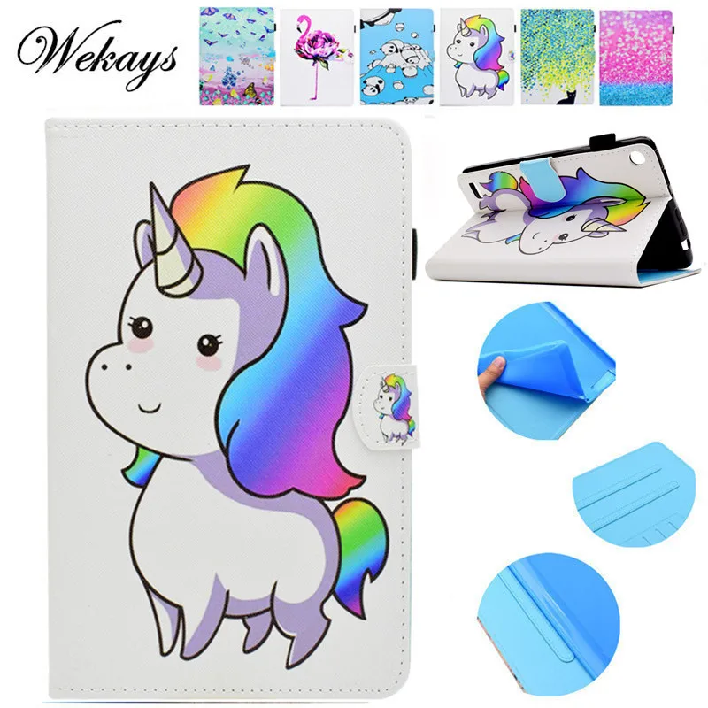 

Wekays Cover For Amazon HD7 2015 Cute Cartoon Unicorn Leather Fundas Case For Amazon Kindle Fire HD 7 2015 7.0 Tablet Cover Case