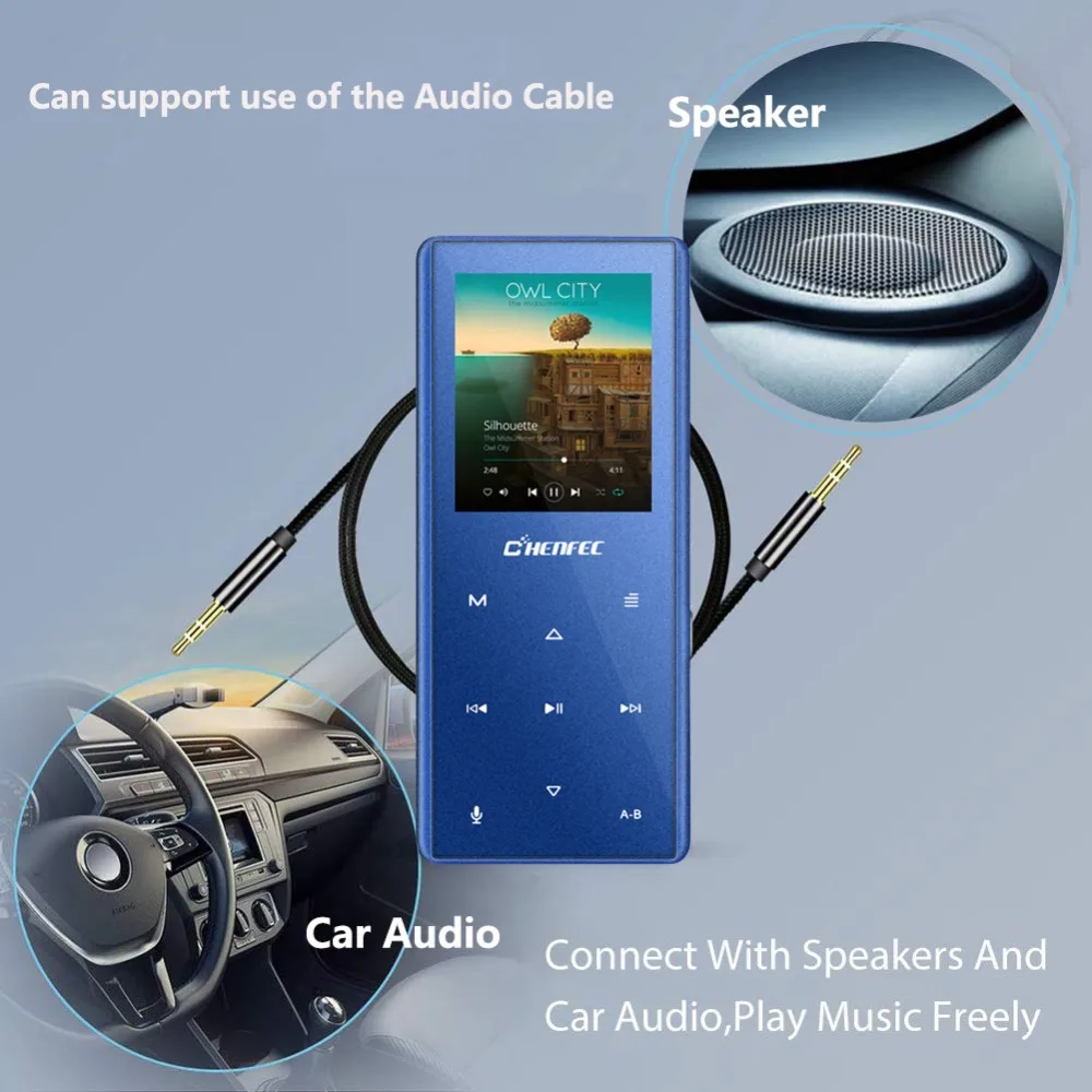 Обновленный Bluetooth 4,2 металлическая Спортивная сенсорная кнопка MP3-плеер с динамиком, рекордер fm-радио, расширяемая sd-карта 128 ГБ