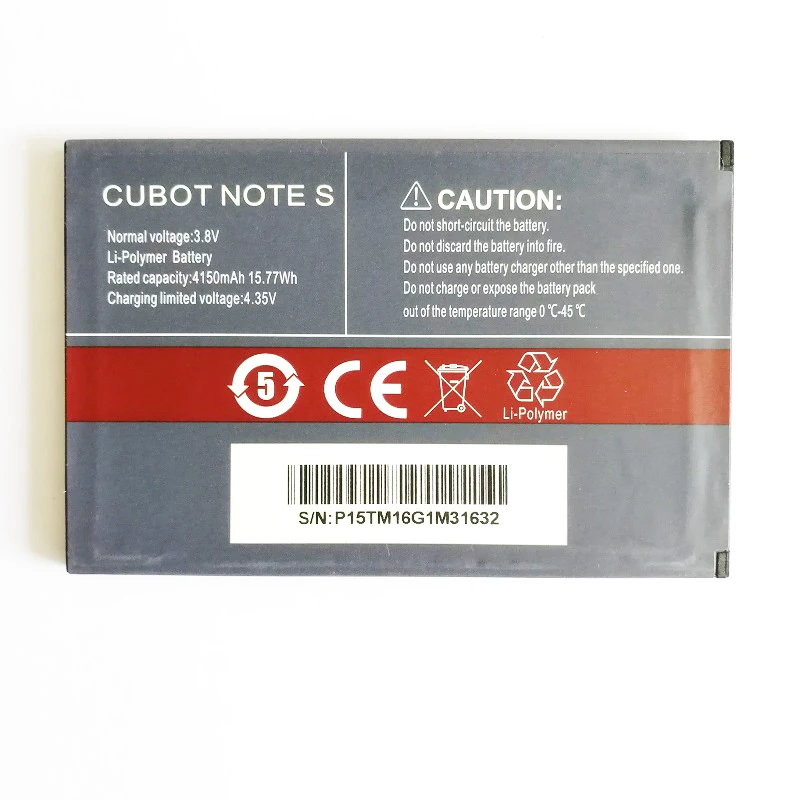 Новый оригинальный сменный аккумулятор CUBOT NOTE S 3 8 в 4150 мАч батарея для мобильный