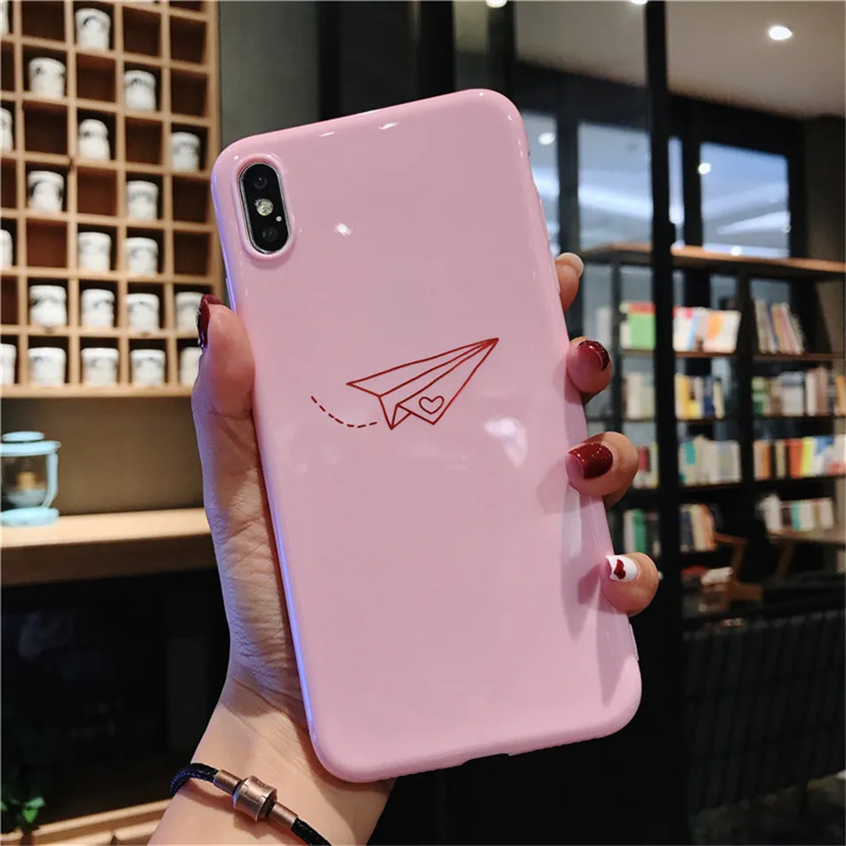 USLION чехол для телефона для iPhone XS Max XR X мультяшный бумажный самолет Луна Звезды силиконовый чехол s для iPhone 6 6s 7 8 Plus Мягкий ТПУ чехол