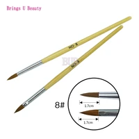 2 pclot one round head and one flat head fiber hair wood acrylic nail art brush for carving uv gel carving diy nail art drawing