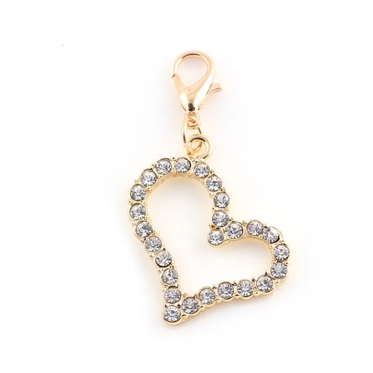 Подвеска в форме сердца из металла с кристаллами 20 шт. | Украшения и аксессуары