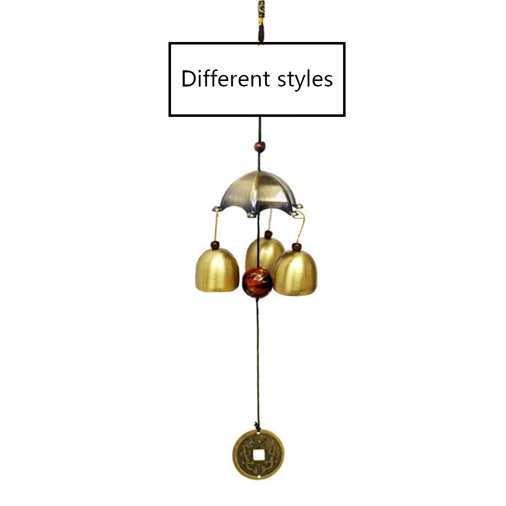 Фэн Шуй Луна и звезда бронзового цвета храм 3 колокольчики Windchimes W3009|moon and star|windchime