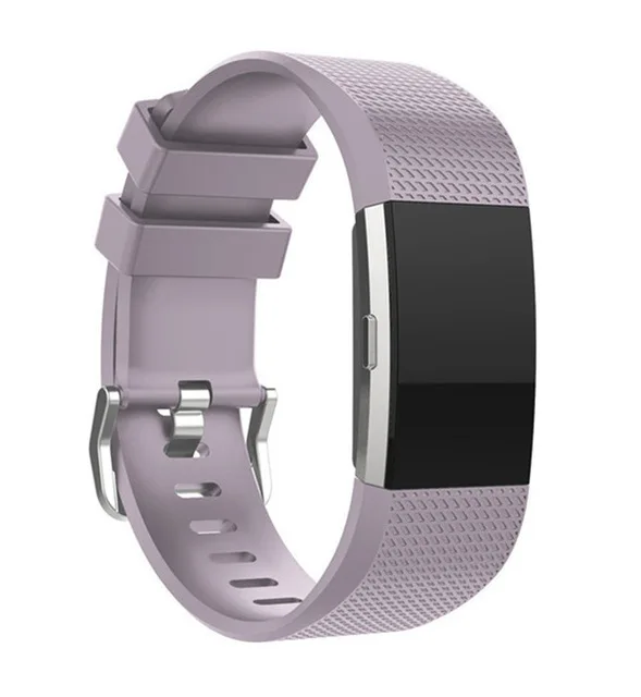 Силиконовый ремешок для наручных часов для Fitbit Charge 2 ремешок Смарт-часы браслет Спортивный Браслет для Fitbit Charge2 Band Correa - Цвет: light purple