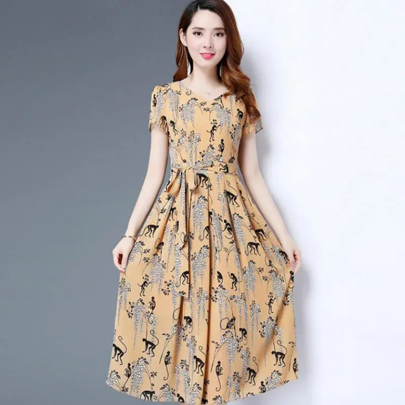 Yfashion Для женщин длинные Стиль футболка с круглым воротом и короткими простые