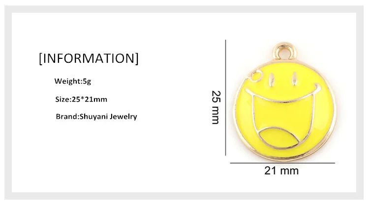 20 шт из сплава серебристый золотистый Экспрессия подвески белый желтый улыбка
