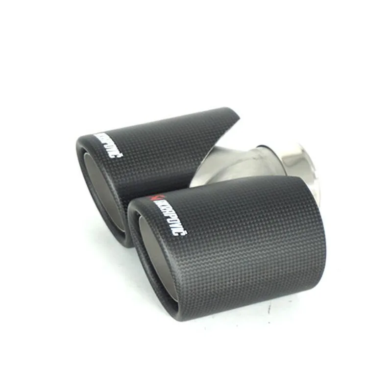 1 шт. Akrapovic короткий двойной выход стиль из углеродного волокна 304 нержавеющая сталь 63-89-150мм глушитель выхлопной наконечник