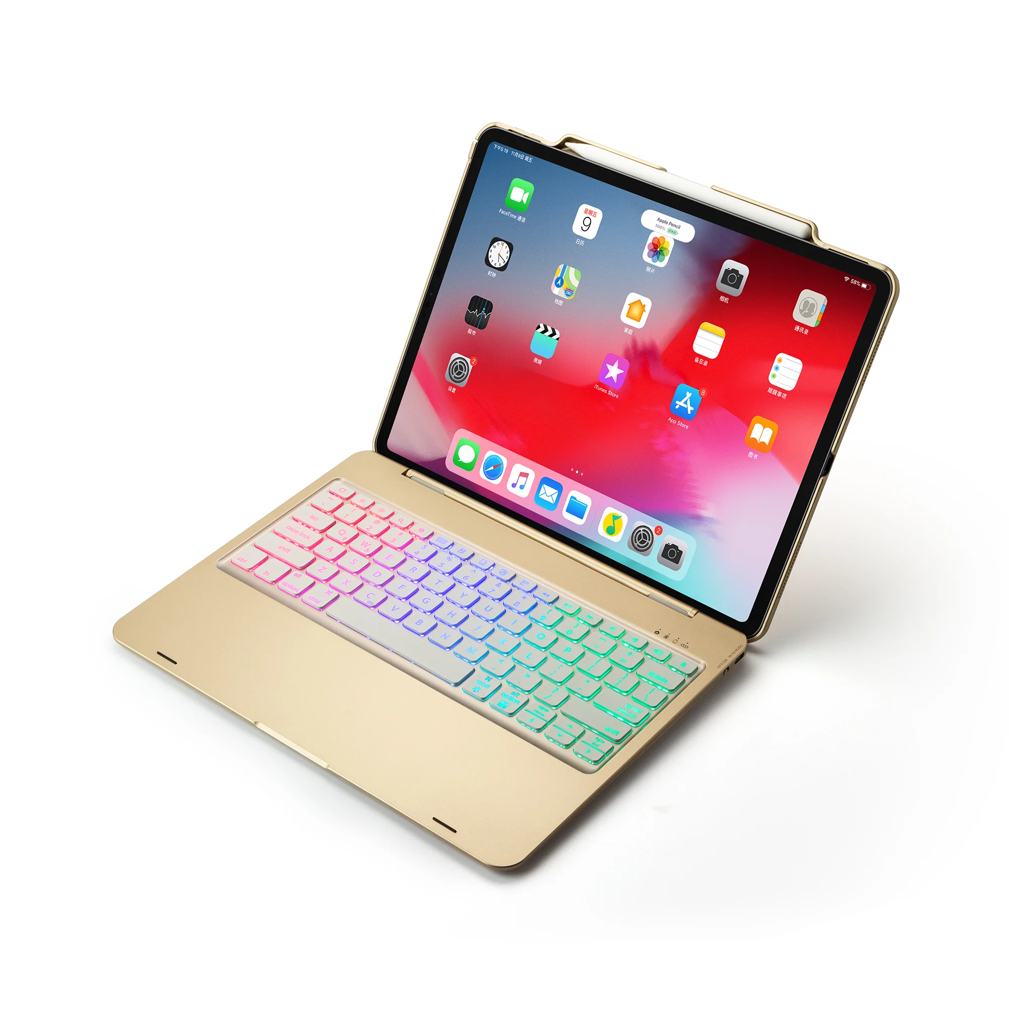 Беспроводной держатель для карандашей и клавиатуры с подсветкой Bluetooth 7 цветов