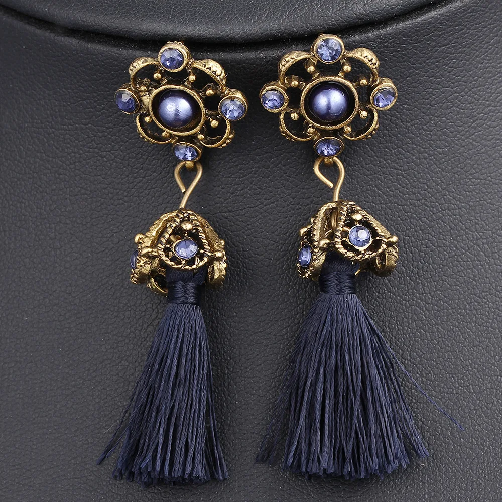 Искусственные жемчужные шелковые кисточки для серег хрустальные Висячие серьги