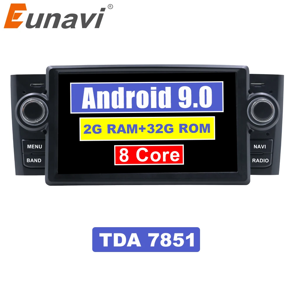 Eunavi автомобильный мультимедийный плеер gps Android 9 0 Радио 1 Din DVD для Fiat/Grande/Punto/Linea 2007