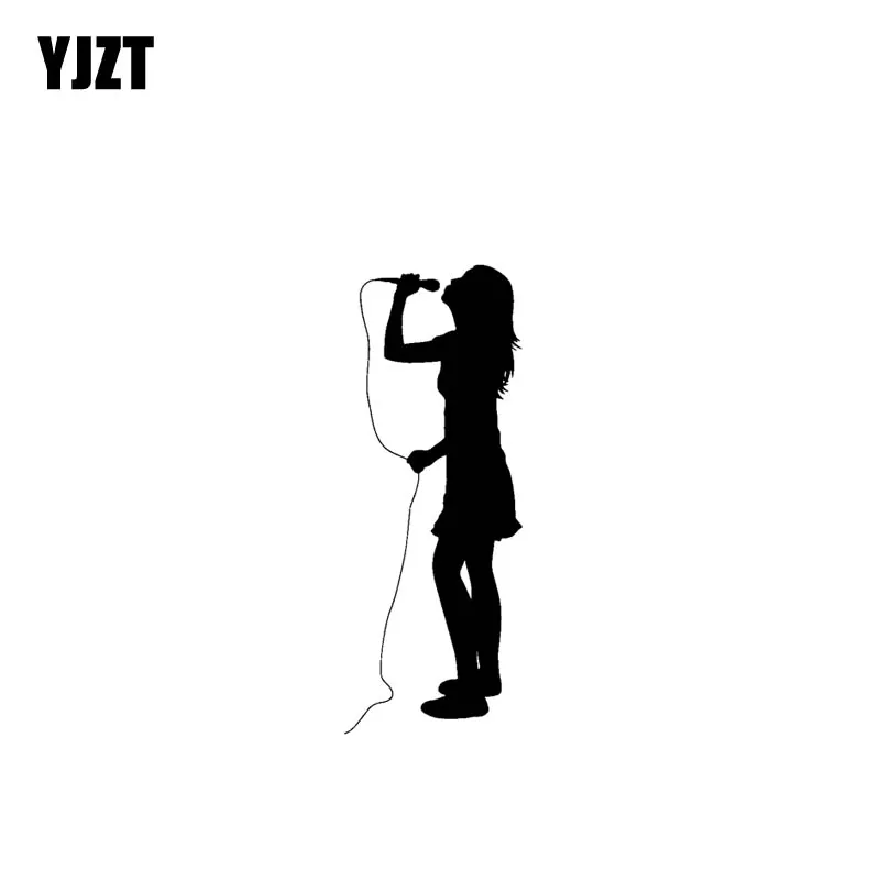 

YJZT 4.9CM*12.7CM Rock Singing Vinyl Personality Motorcycle Car Sticker Decal Black Silver C13-000527
