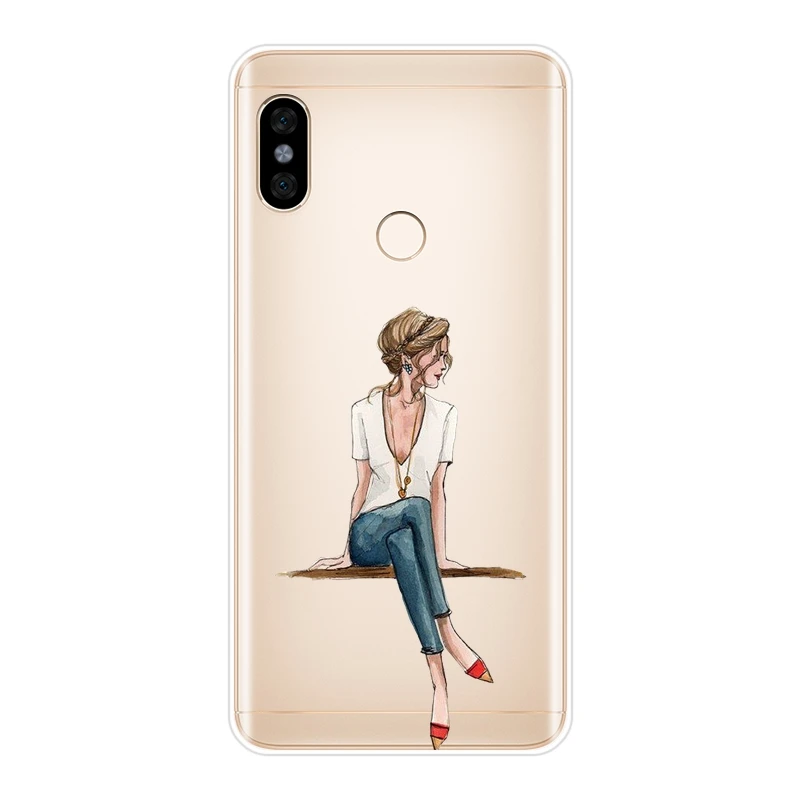 Задняя крышка для Pocophone F1 Xiaomi Redmi Note 4 4X 5 5A 6 Pro Prime Черный силиконовый чехол телефона