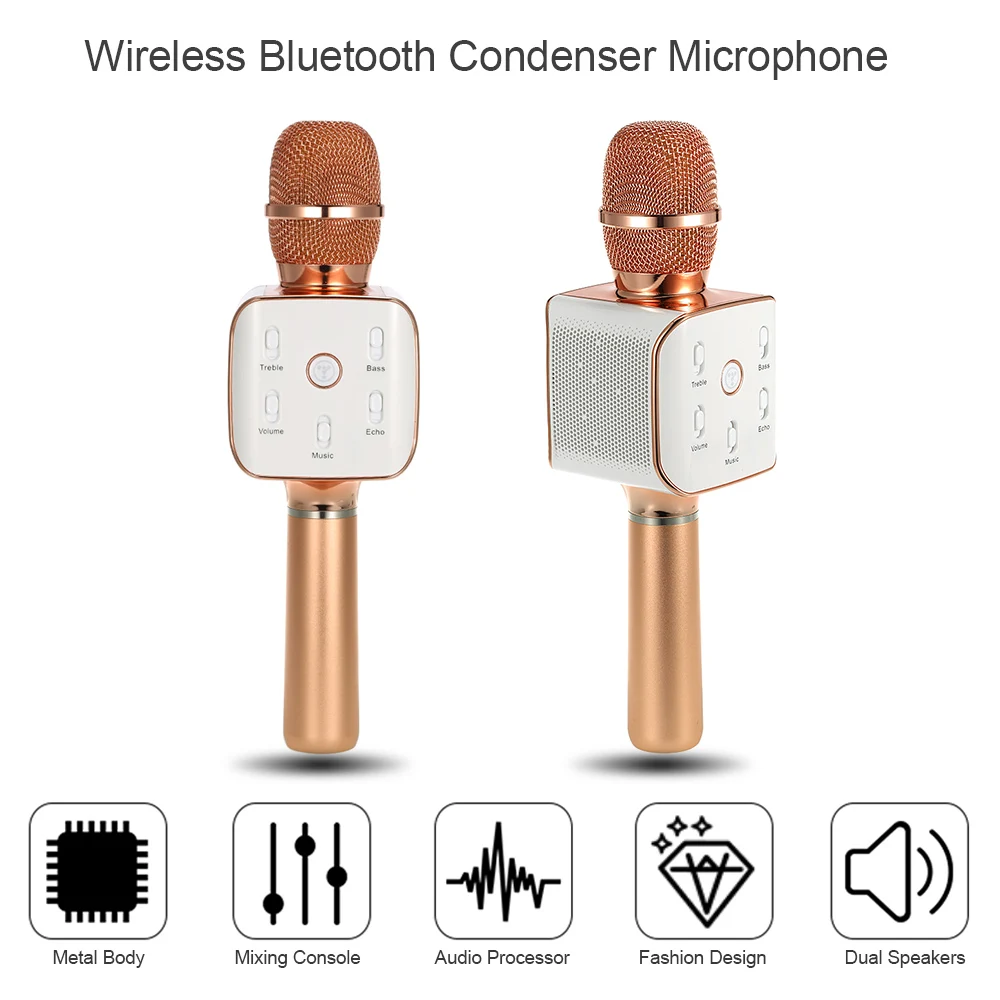 2017 Новый беспроводной караоке плеер Bluetooth конденсаторный микрофон КТВ Поющая
