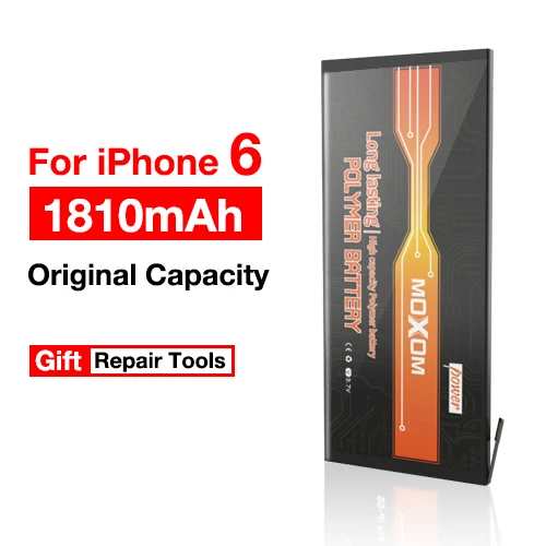 MOXOM телефон Батарея для iPhone 6 6 г реальные 1810 мАч высокое Ёмкость телефон Батарея Замена телефон Батарея - Цвет: IP-6 1810mAh