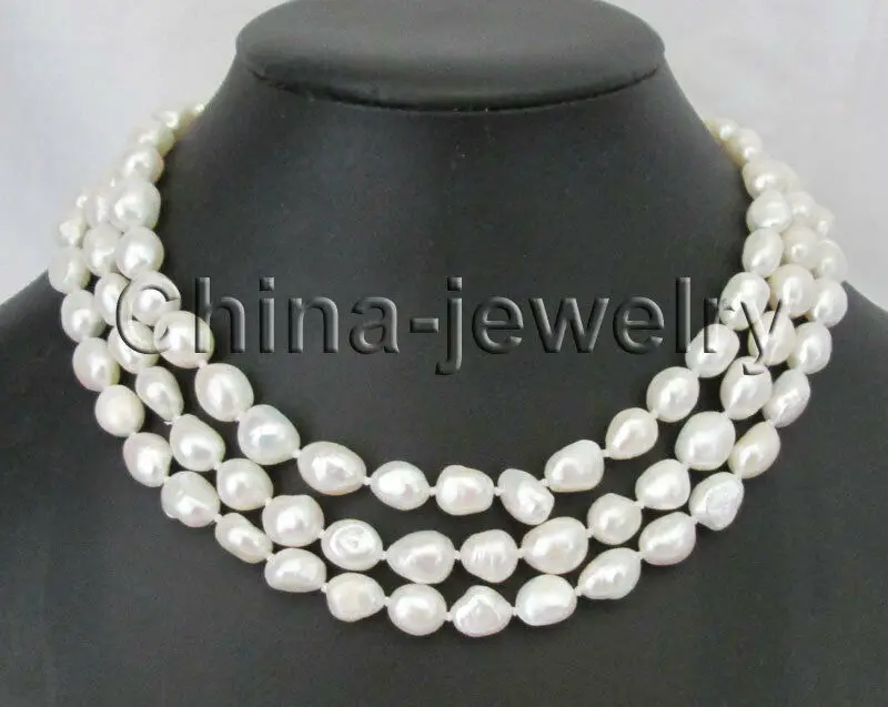 48 &quot9-11 мм естественный белый барокко пресноводного жемчуга ожерелье | Украшения