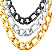 collare figaro chain chunky necklace goldblack color stainless steel statement 46 76cm cool men jewelry n300