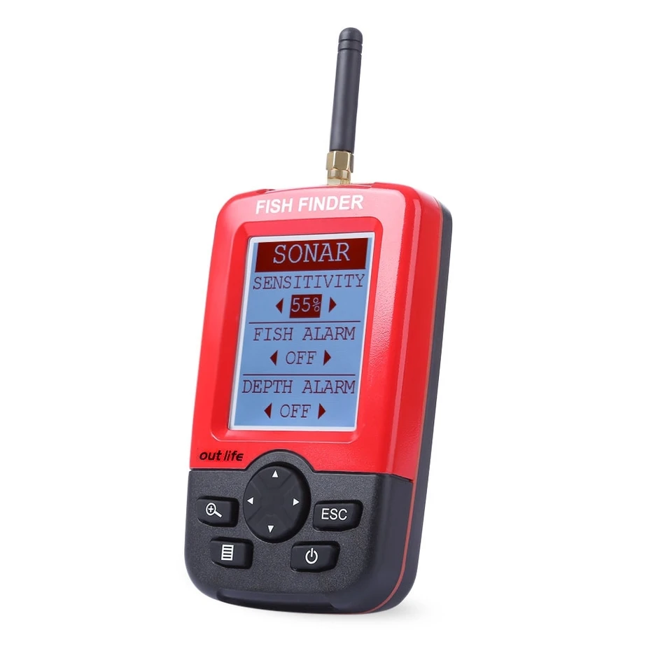 Outlife Портативный Рыболокаторы Sonar эхолот сигнализации преобразователя Fishfinder 100 м