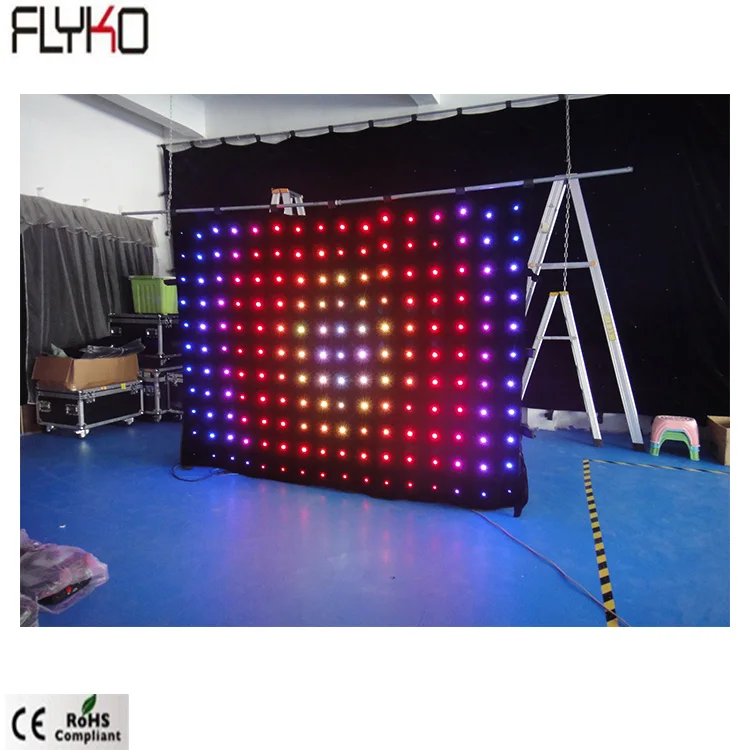 Китай xxx изображения светодиодные занавески дисплей детали P18cm 2x3m SD/PC контроллер