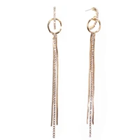 2018 brand new fashion rhinestone crystal drop earring statement dangle long tassel earrings pendientes summer style