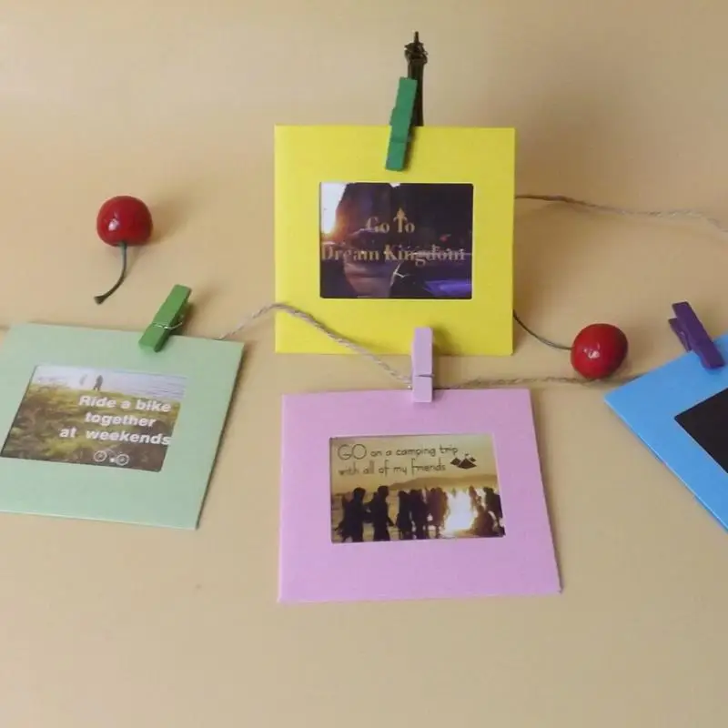 10 шт./лот 3 дюймов красочные DIY настенная подвесная Милая бумажная фоторамка с