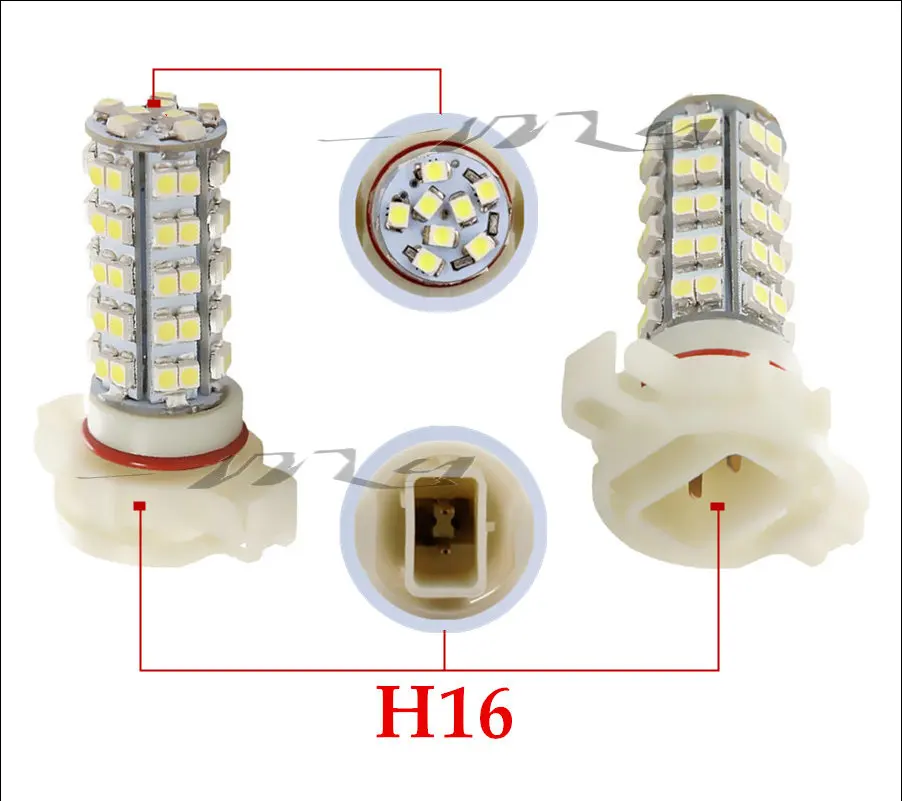 20 шт. H16 Белый 68 SMD 5202 5201 PSX24W передние противотуманные фары светодиодный ная лампа