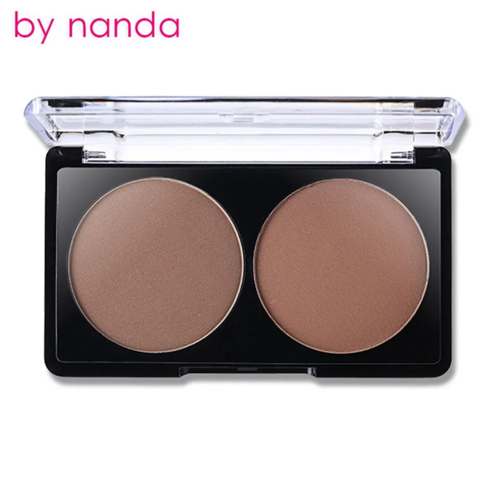 От Nanda Makeup 2 цвета хайлайтер пудра палитра пудра для стрижки длительное лицо Косметическая Компактная пудра для контуринга Мода