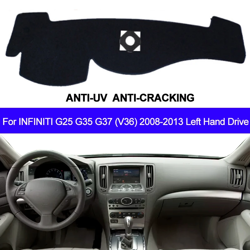 

TAIJS крышка приборной панели автомобиля Dash коврик для Infiniti G25 G35 G37 Q40 Q60 2008 - 2012 2013 2014 2015 нескользящий солнцезащитный коврик