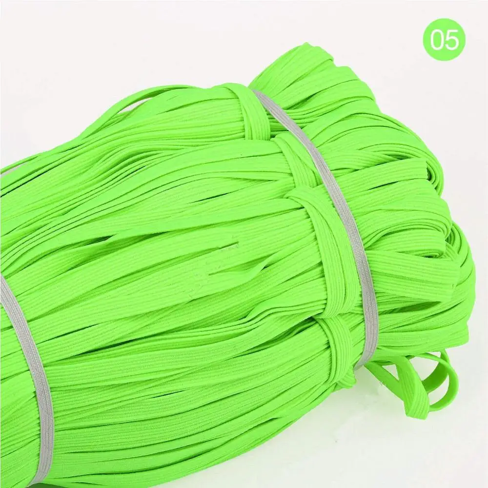 05 Shining green 5Y 6 мм эластичная лента цветная мягкая латексная пряжа эластичная лента s резинка DIY для беременных детей Швейные сумки с аппликацией аксессуары - Цвет: 05 Shining green 5Y