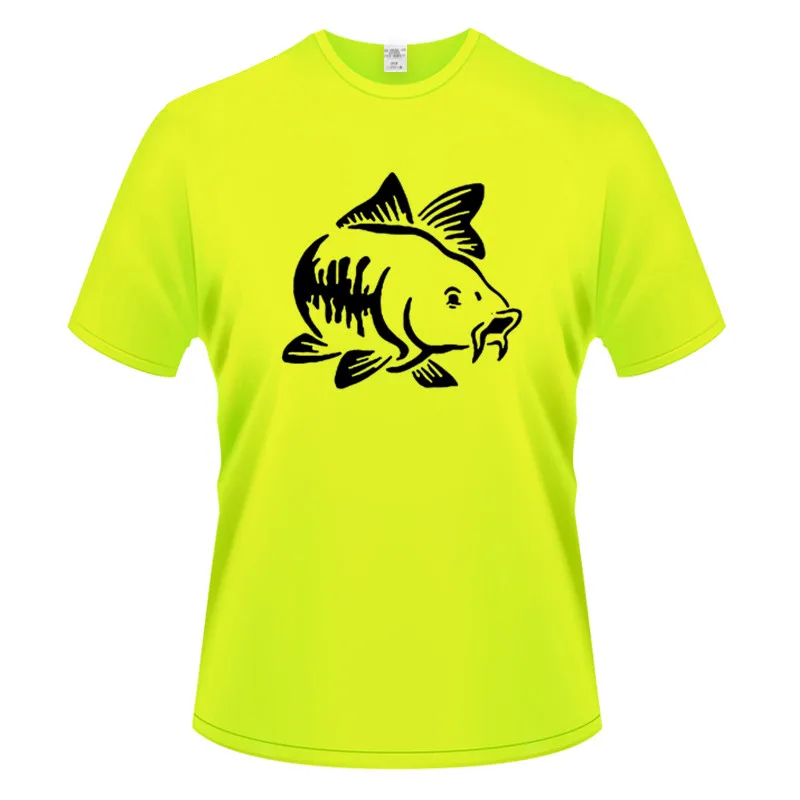 Fluorescent green Футболка с карпом, рыбой, Fishings Ruffled My Life, летняя крутая Мужская футболка с коротким рукавом, повседневные хлопковые футболки, топы - Цвет: Fluorescent green