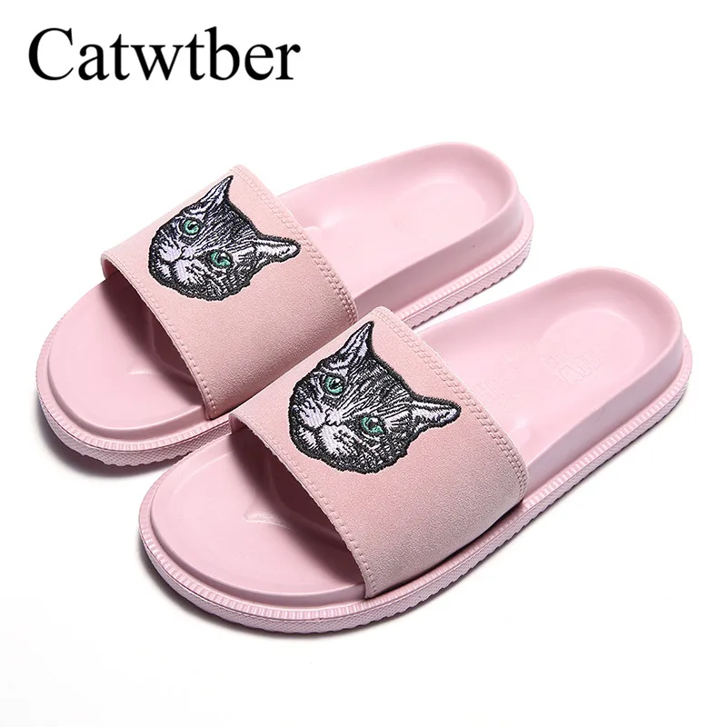 Catwtber Новый 2018 Летняя стильная обувь женщина кошка сандалии хорошее качество zapatos