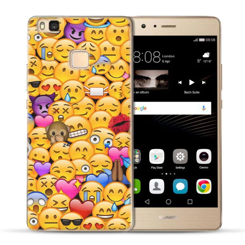 MLCRIYG мягкий чехол для телефона Huawei P9 Lite/P8 Lite/P10Lite красочный из ТПУ со смайликом с