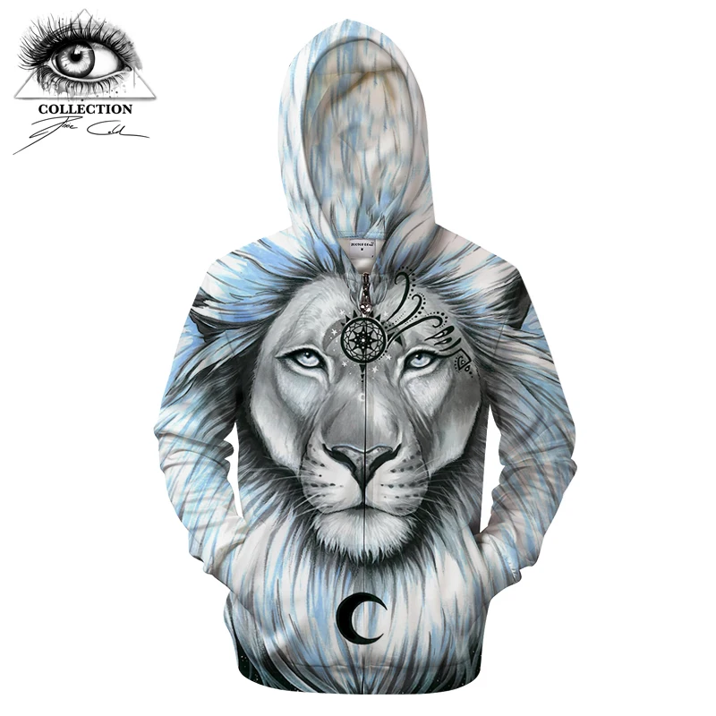 

Lion&galaxy By Pixie coldArt 3D Zip Hoodie Men Hoody Zipper Sweatshirt Groot Tracksuit Pullover Coat Streatwear Animal Dropship