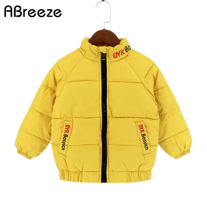 Abreeze/осень зима детские пуховики и парки новая теплая верхняя одежда желтого
